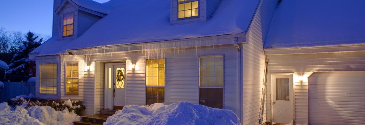 Cape Style Home in the Winter, Winter Rebates