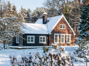 Maine home in snowy winter woods