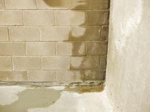 wet concrete walls in basement