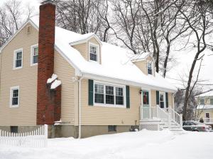 new england home in winter