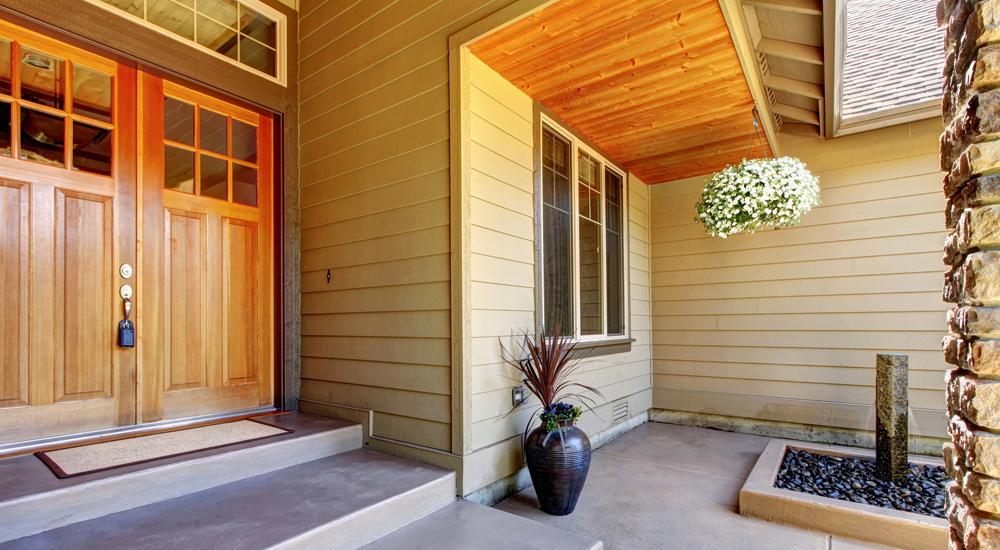 Beautiful entrance to a modern house
