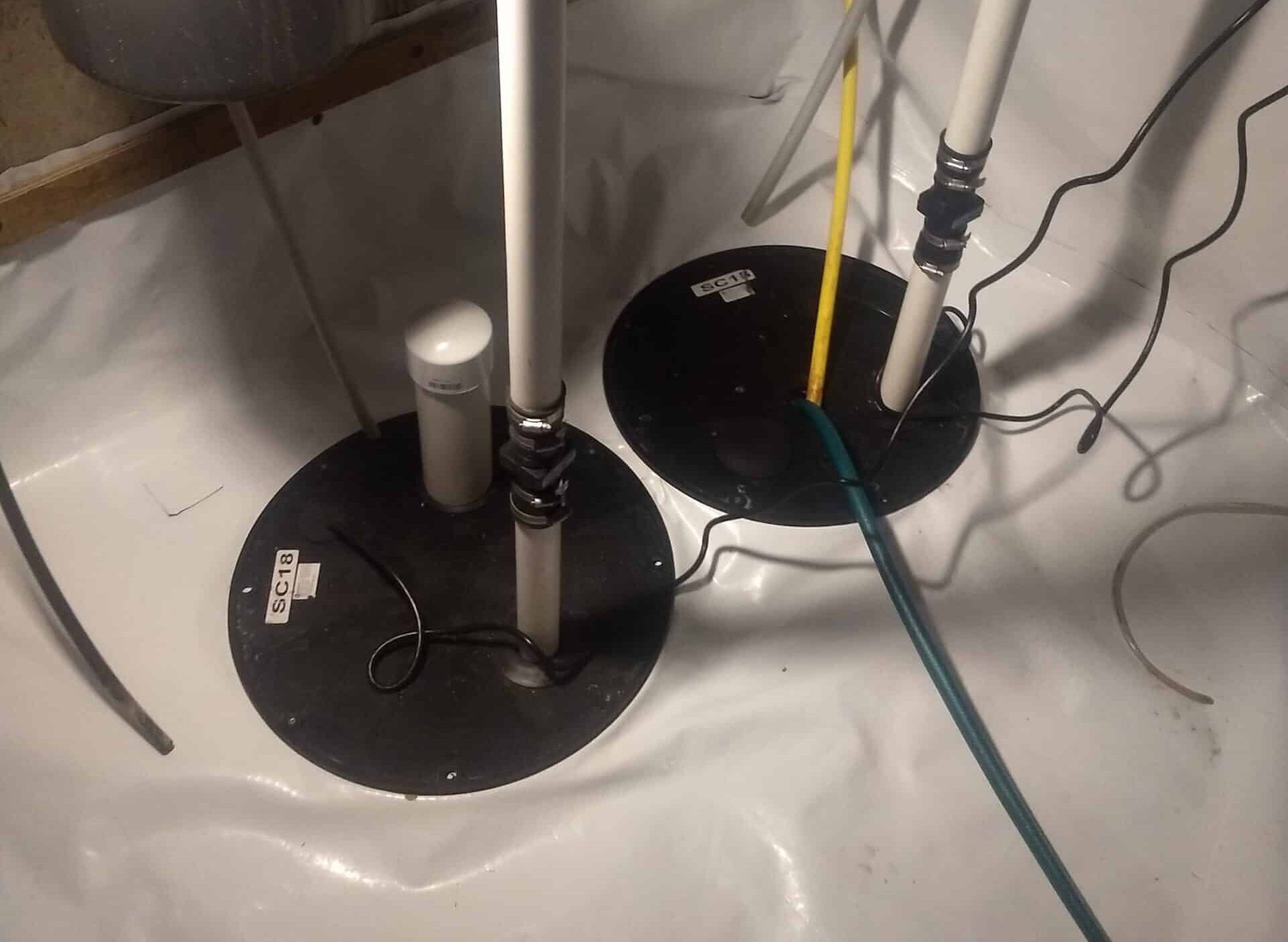 Dual Sump Pump Installation (2) Water Proof Basement Sump Pump