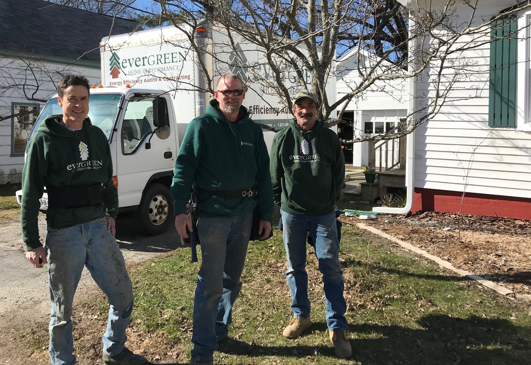 Evergreen Home Performance Team Setting-Up At House For Work