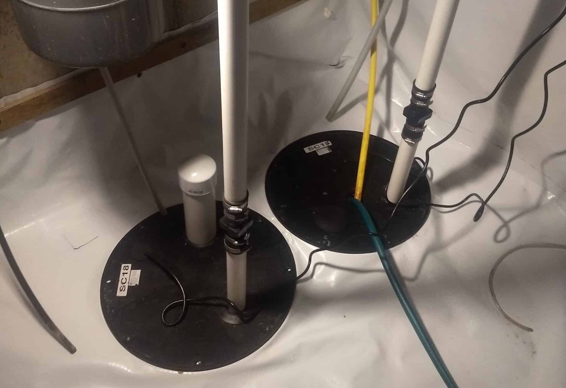 Dual Sump Pump Installation (1) Sump Pump Encapsulated Basement