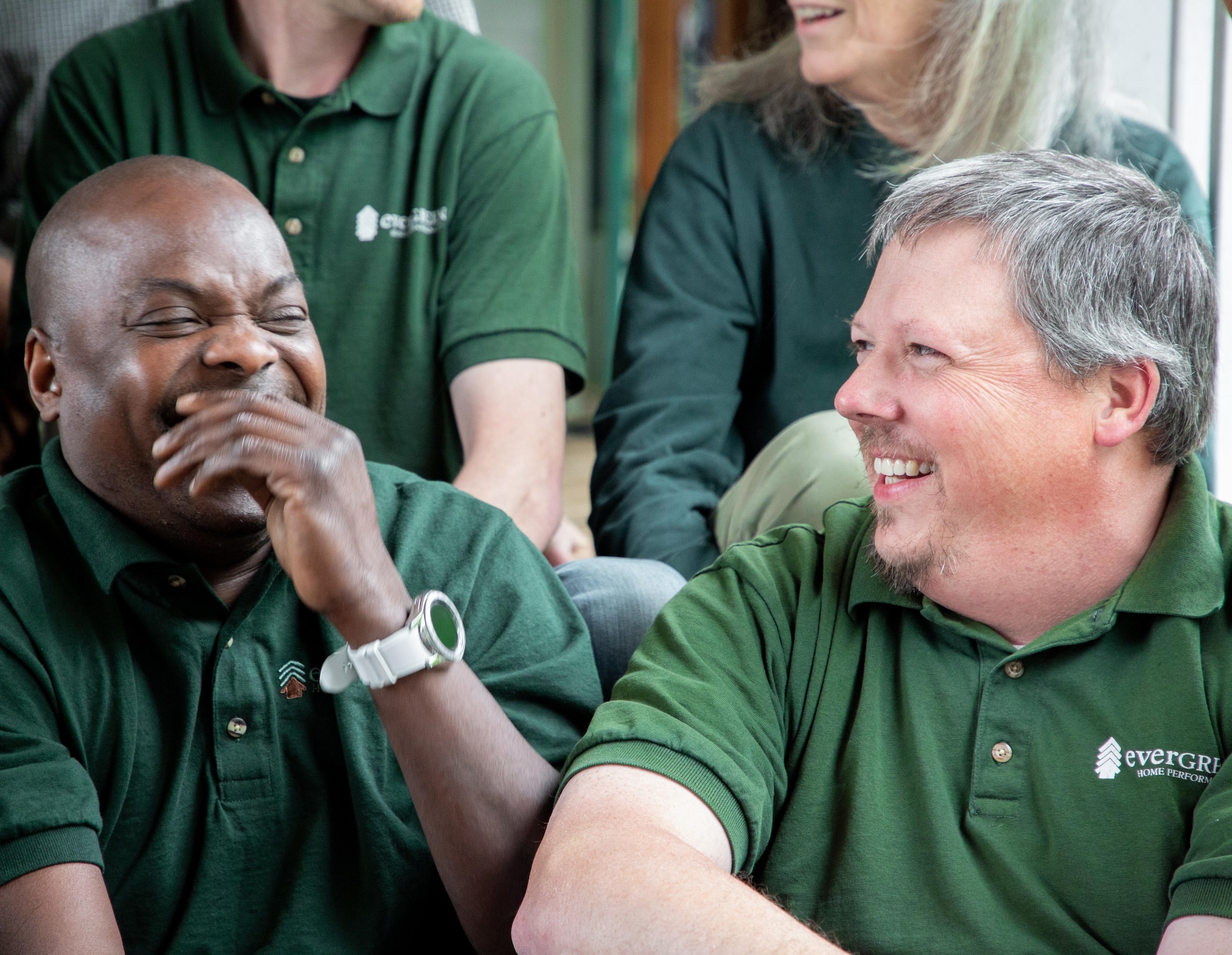 Evergreen Team Members Laughing