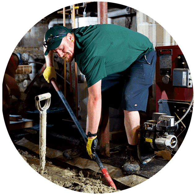 basement waterproofing project